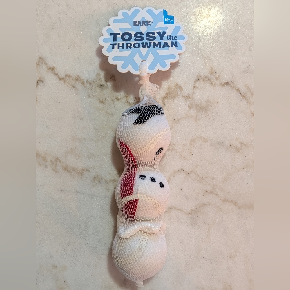 Bark Tossy the Throwman Snowflake Sign - White & Light Blue